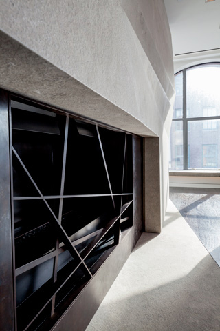 Fabricated metal fireplace